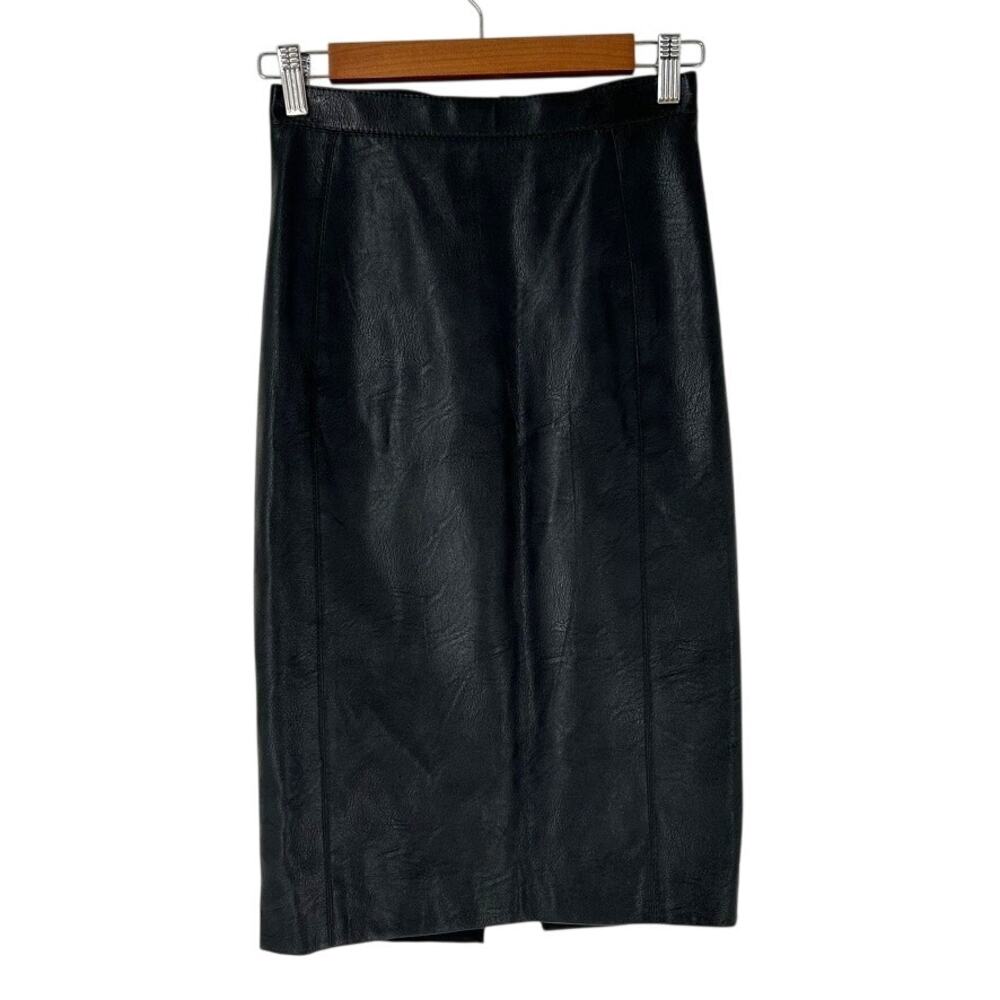 Stella McCartney Skirt Vegan Leather Size 0 Pencil Skirt Black